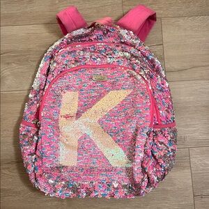 Justice Pink and Gold Sequin Kids Backpack